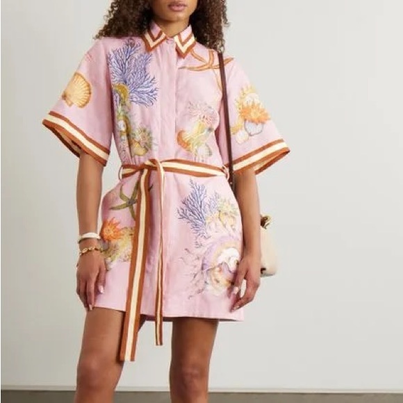 Dresses & Skirts - Pink Starfish Mini Shirt Dress